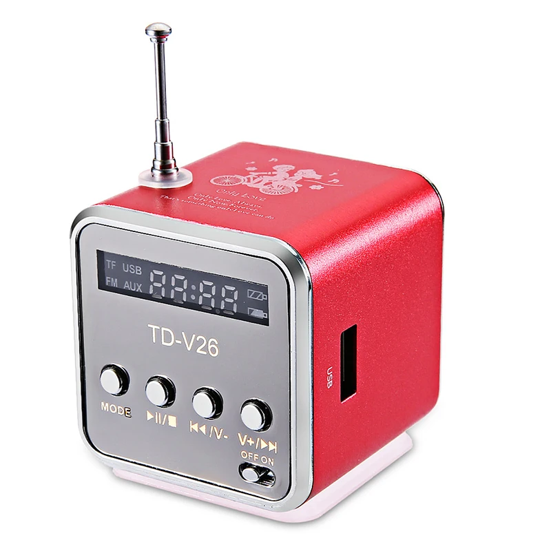 Bluetwos TD-V26 Mini Bluetooth Speaker FM Radio Digital LCD Sound Micro SD/TF Card Portable Music Stereo Loudspeaker | Электроника