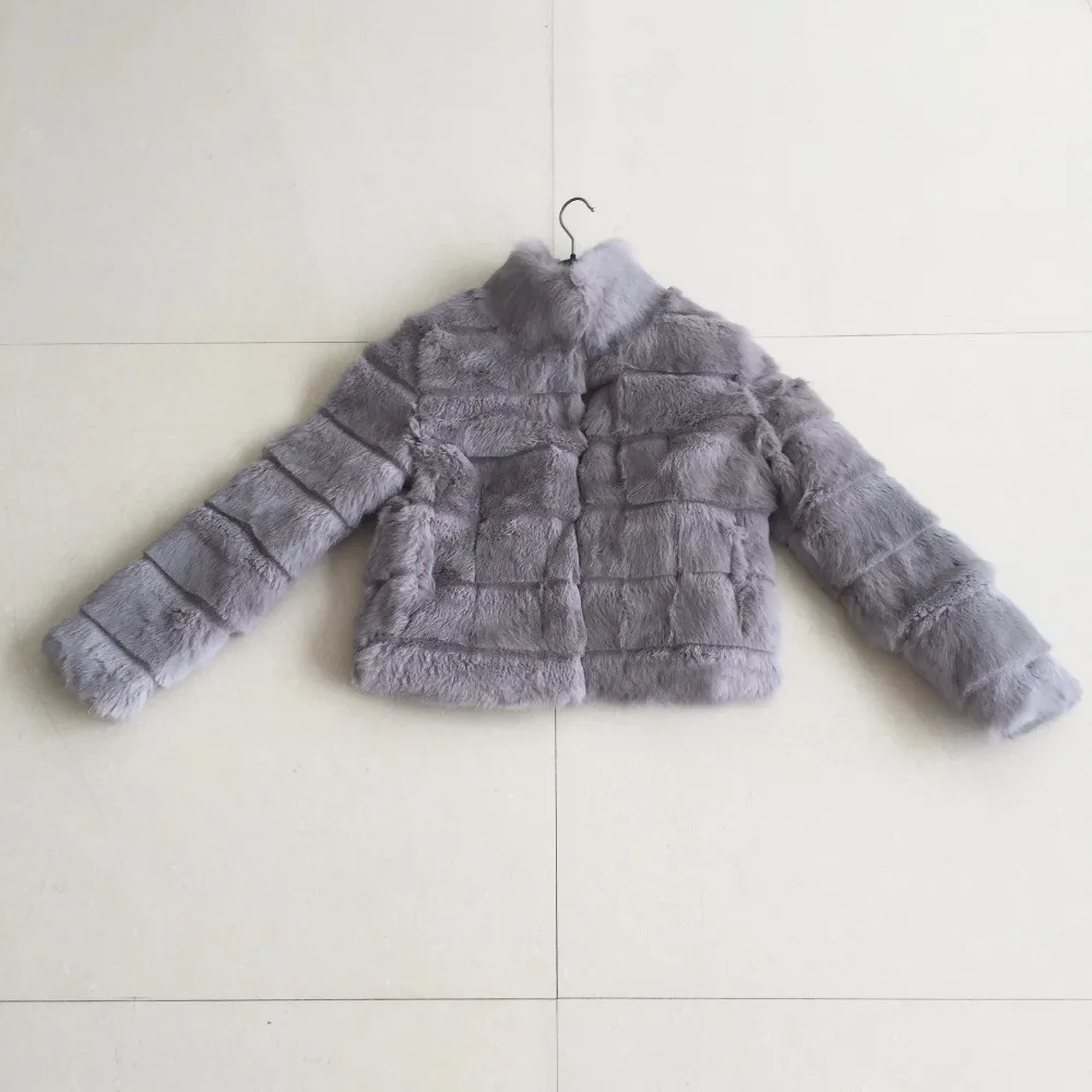 Женское винтажное пальто из натурального кроличьего меха большие размеры tsr230