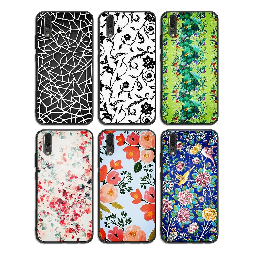 Decorative pattern soft phone for Huawei P8 P9 P10 P20 P30 Lite Pro P Smart 2016 2019 TPU Soft Silicone | Мобильные телефоны и