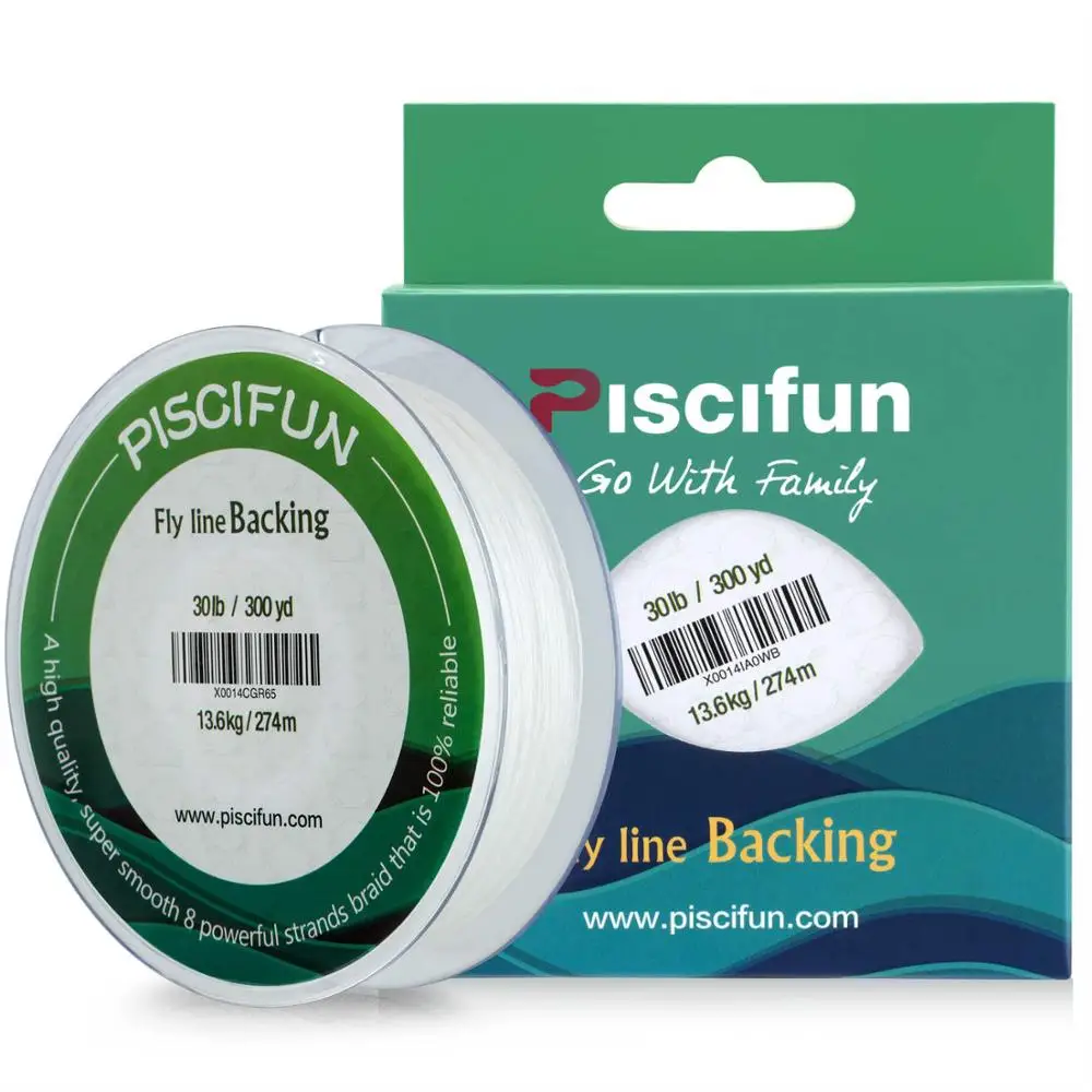 Piscifun оранжевый, белый, Флуо, желтый цвет, 274 м, 13,6 кг/30 фунтов, линия для ловли нахлыстом, с оплеткой, для ловли нахлыстом - Цвет: Белый