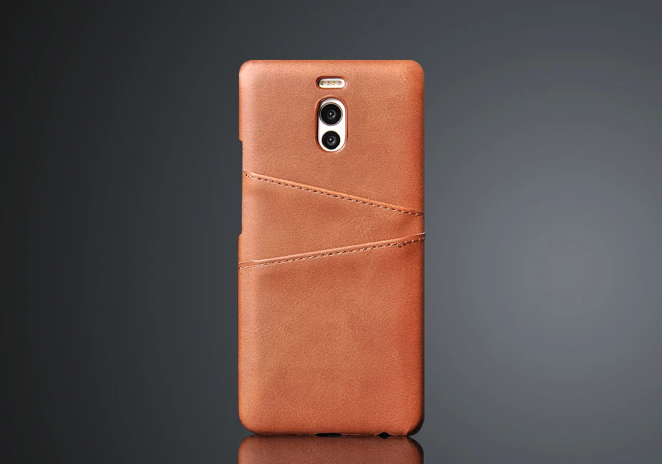 Brown Кожаный чехол PDGB для Meizu M6s S6 M6t M6 Note Meizu 15 Plus, задняя крышка для Meizu Note 8 9, держатель для карт, чехол-кошелек - Цвет: Brown
