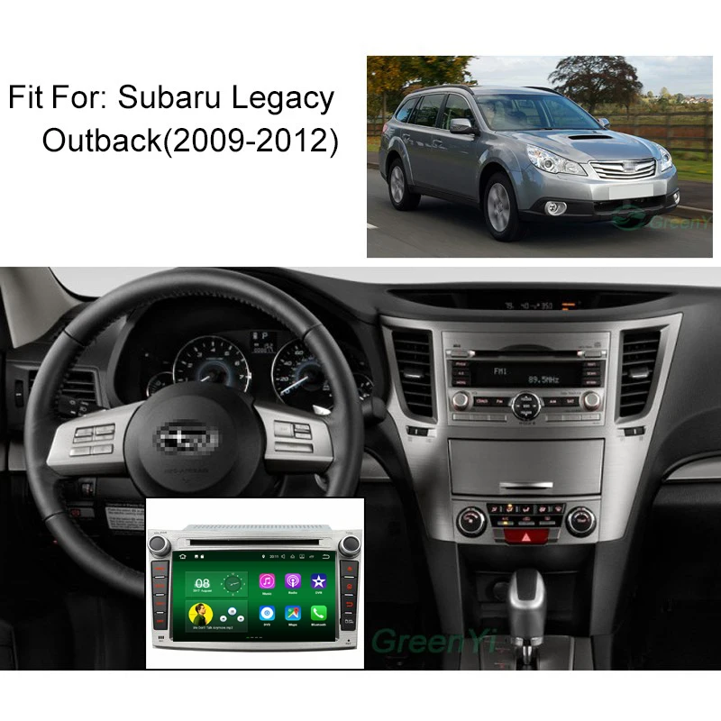 GreenYi 4G ram Android 9 0 автомобильный DVD для Subaru Legacy Outback 2009 2012 Octa Core 32G rom радио gps