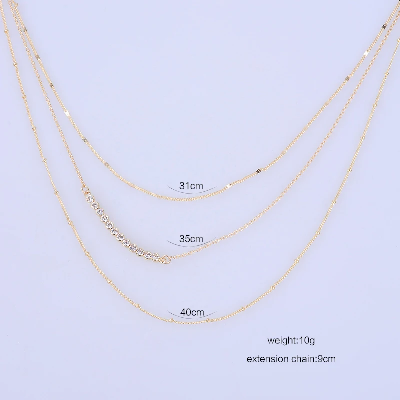 2017 новое прибытие многослойные цепи ожерелье цвета золота кристалл подвеска choker