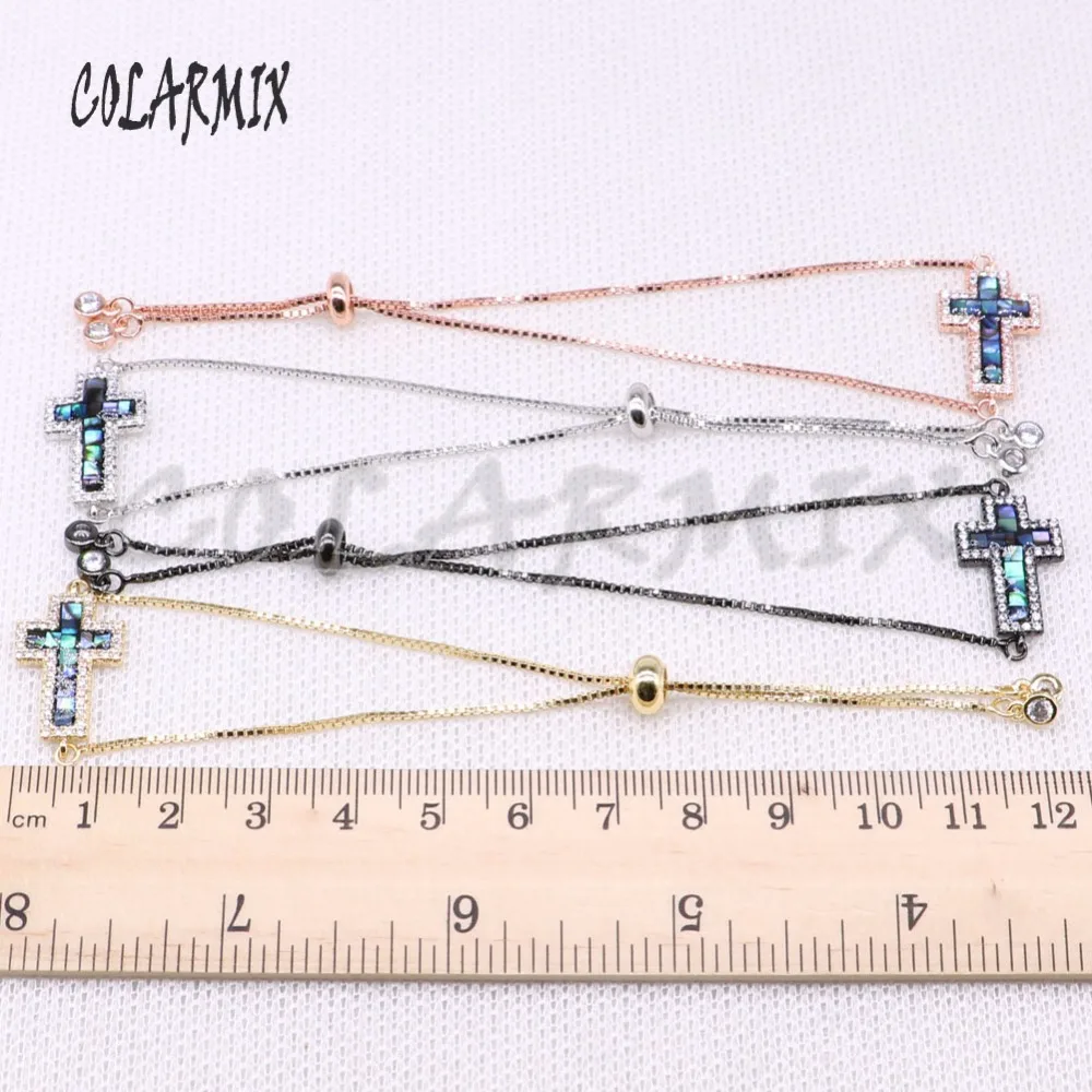 

10 piece bracelets cross bracelet abalone cross wholesale jewelry micro paved jewelry bracelets for women 4291