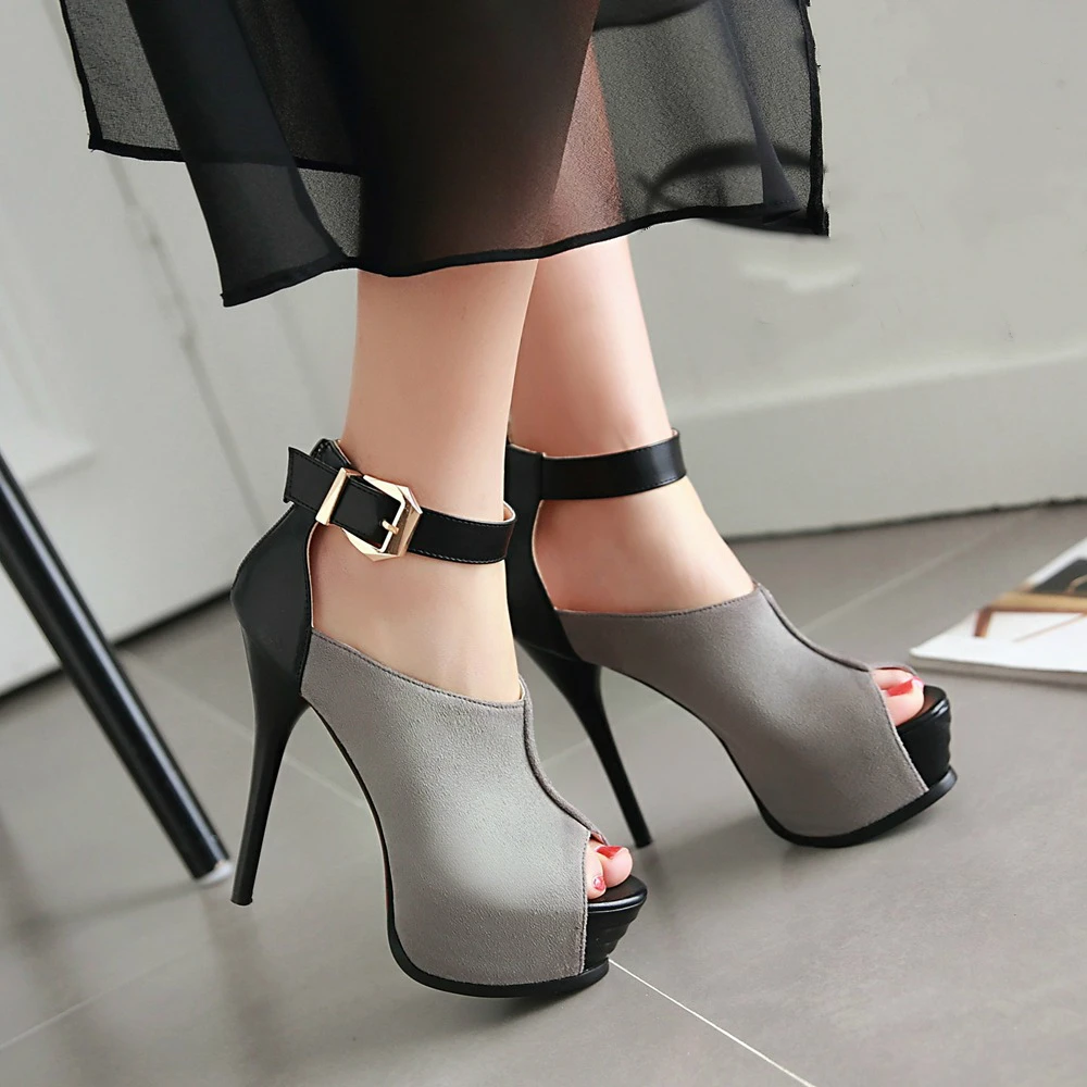 Женские босоножки из флока на тонком каблуке размеры США 3 5 10 5|women sandals|womens platform
