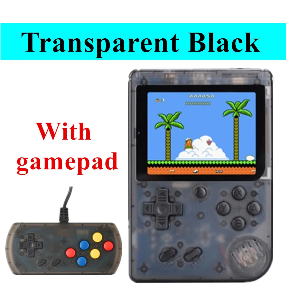 Ретро портативная мини портативная игровая консоль 8-Bit 2,8 дюймов цветной ЖК-дисплей Детский Цветной игровой плеер встроенные 168 игры - Цвет: Tr Black With gamepa