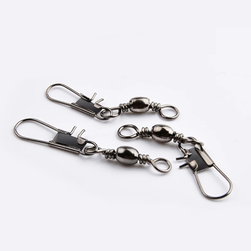 100PCS 4#6#7#8#10#12# 14# High Carbon Steel Interlock Snap Ball Bearing Swivel Rolling Solid Rings Fishing Connector Boat Hooks|swivel rolling|boat