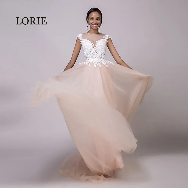 Свадебное платье LORIE кораллового цвета 2019 кружевное длинное Тюлевое розовое