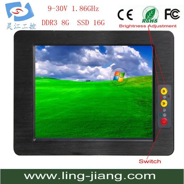 Kaufen Heißer Verkauf Lüfterlose 12,1 Zoll Embedded Panel PC Mit Windows XP/win7/Linux System