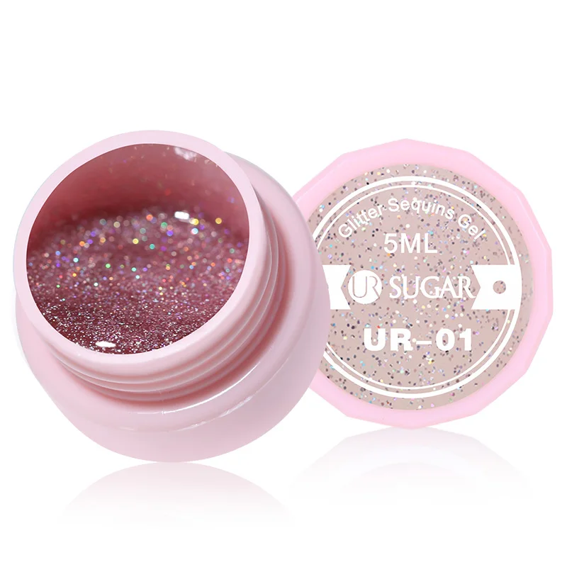 UR SUGAR 5 мл Гель-лак для ногтей Блестящий розовый фиолетовый отмачиваемый