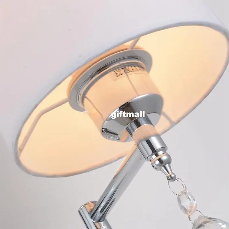 

Simple Design Bedroom Bedsides Fabric Wall Lamp Chrome Corridor Wall lamps White Fabric Lampshade Hallway Cabinet Wall Lightings