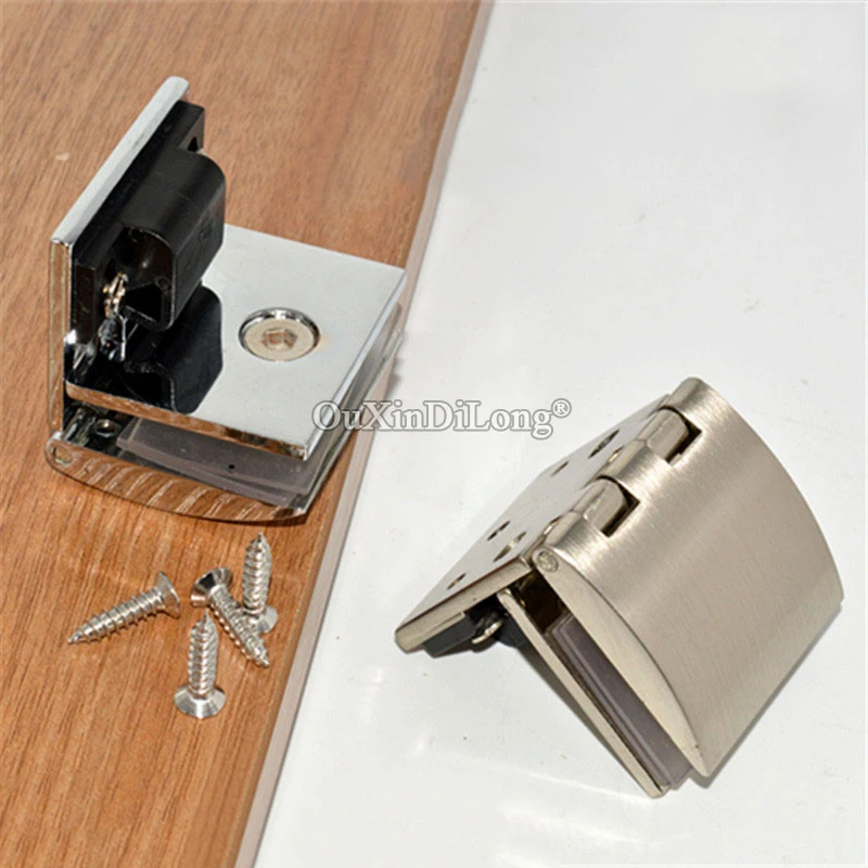 

High Quality 10PCS Zinc Alloy Glass Cabinet Hinges Display Showcase Cupboard Wine Cabinet Door Hinges for 5~8mm Glass