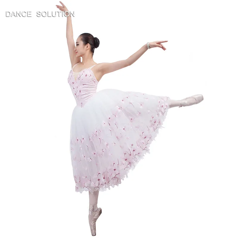 B17015 Spandex bodice with long romantic skirt Professional Ballet tutu Girl & Woman Stage performance costumes Dancing dress |