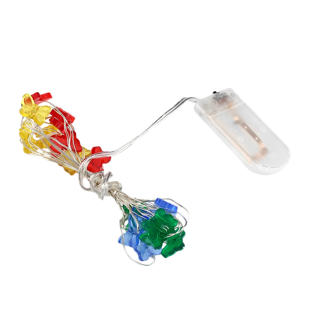 2 м 20LED бабочка кнопка Батарея свет шнура вечерние фестиваль строка|Светодиодные