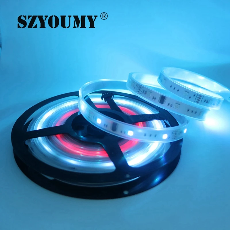 SZYOUMY DC 12 V 6803 IC 133 чудесный необычный цветной 10 м светодиодный гибкие полоски RGB свет 30 светодиодный/м IP67 трубка Водонепроницаемый SMD 5050 лента лампа