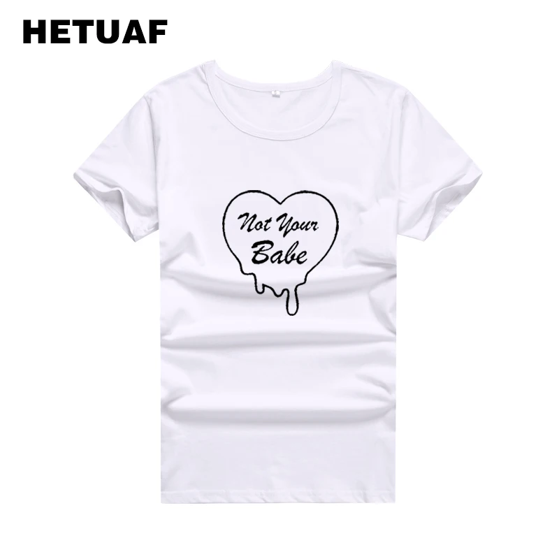 HETUAF не ваш малыш любит Забавные футболки с графикой Для женщин 2018 Hipster в стиле