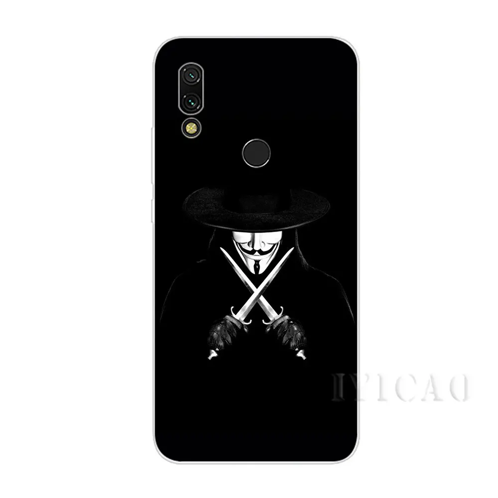 IYICAO V-Вендетта маска Жесткий Чехол для Xiaomi mi 5 5S 6 8 9 Lite SE A1 A2 F1 x 2 S MAX мы собрали