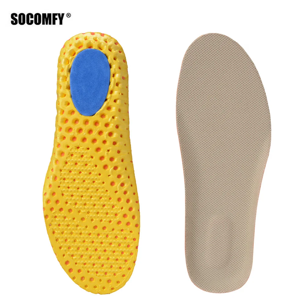 SOCOMFY дышащие EVA спортивные стельки для мужчин и женщин легкая мягкая спортивная