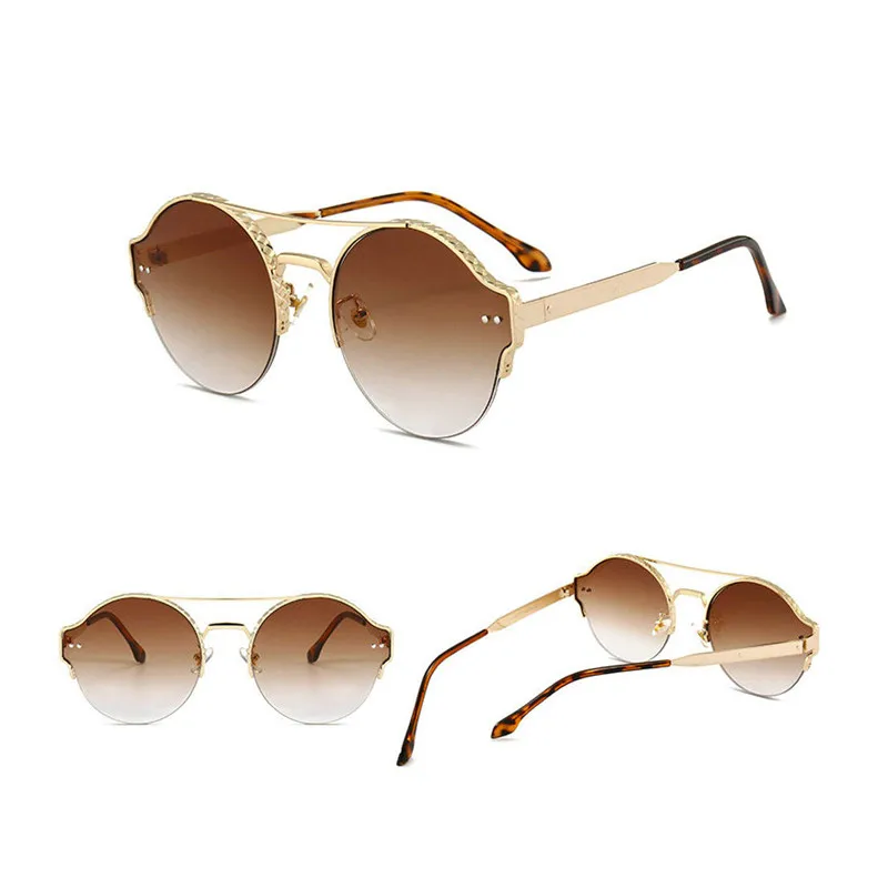 MINCL/Круглые Солнцезащитные очки женские модные с покрытием цветная линза Женская