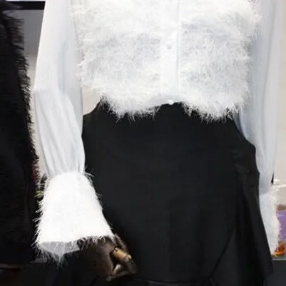 Повседневное лоскутное Мех животных Для женщин Рубашки для мальчиков Новинка