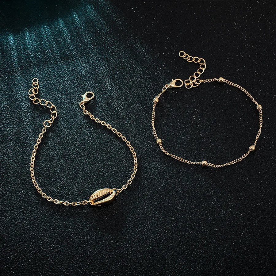 Boho браслеты для женщин шикарный металлический корпус цепочка золотистого цвета