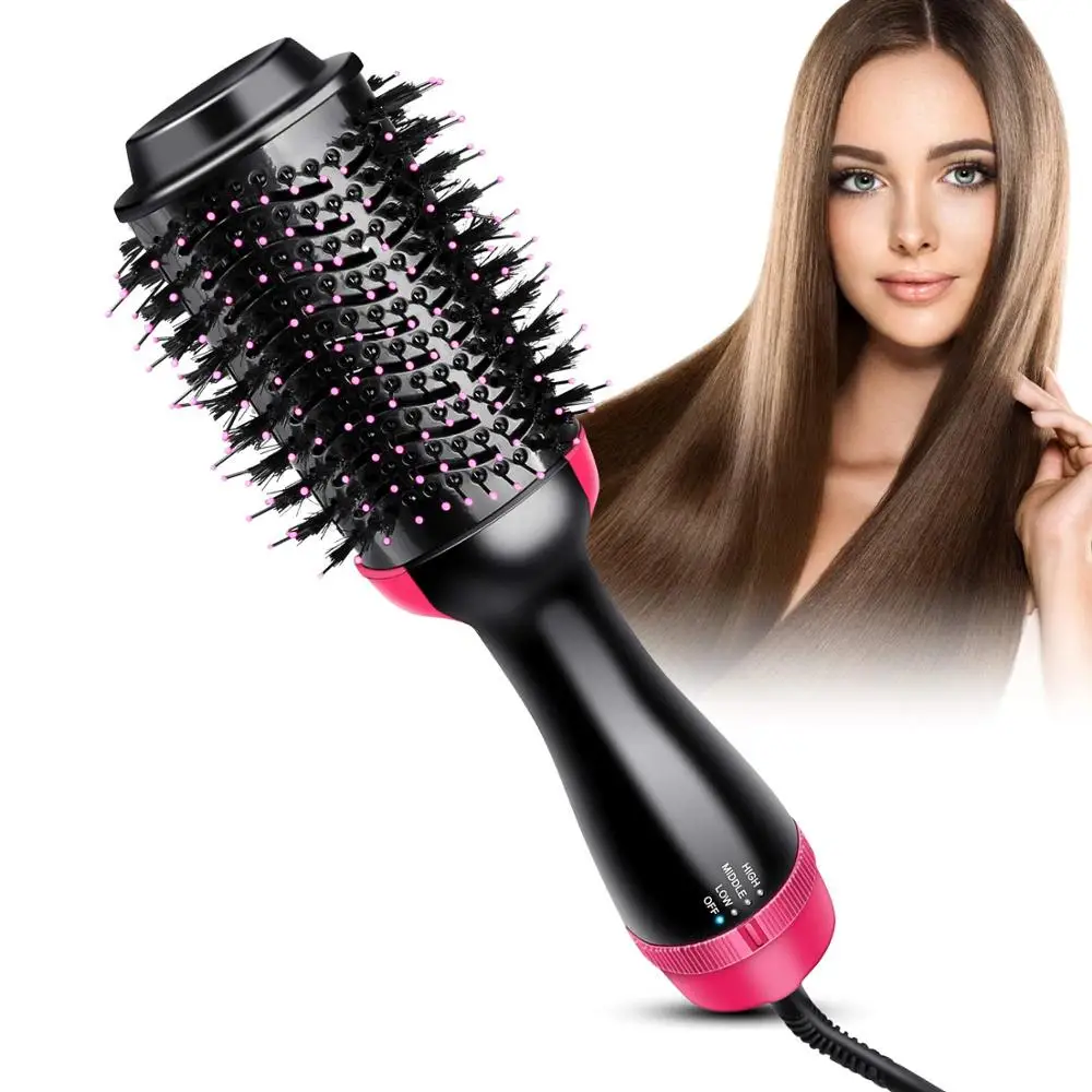 

Hot Air Brush, One Step Hair Dryer & Volumizer, 3-in-1 Hair Dryer Brush Styler for Straightening, Curling
