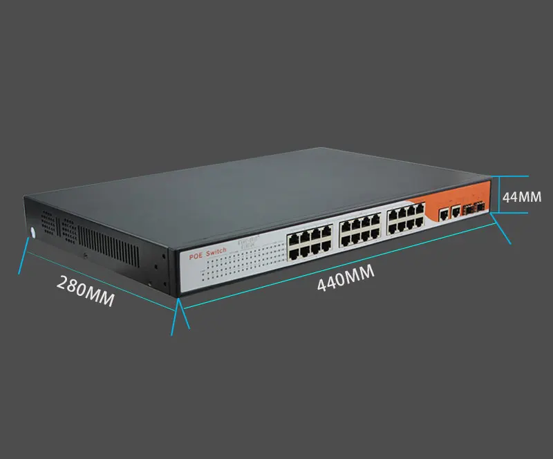 PO штекер питания IEEE802.3af/на активный участник коммутатор 24 порта 1U 1" держателя шкафа сети питания poe 400 w с 2 гигабитный SFP/rj45