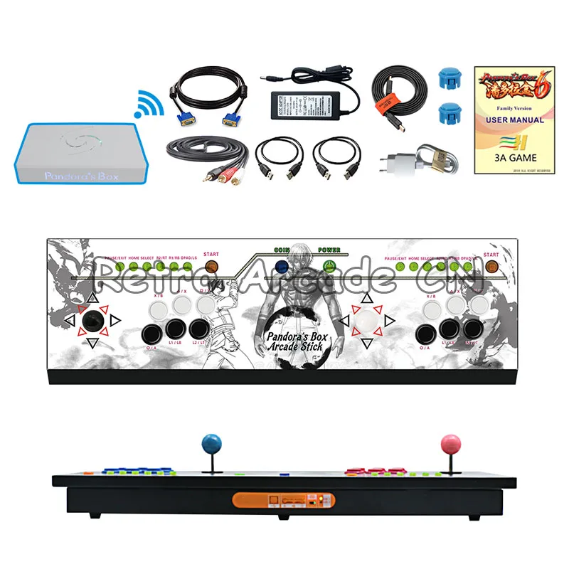 3A игра Pandora's Box 6 1300 в 1 беспроводный джойстик 2 игроков гладить консоли HDMI, VGA, usb для ПК ТВ ps3 Tekken
