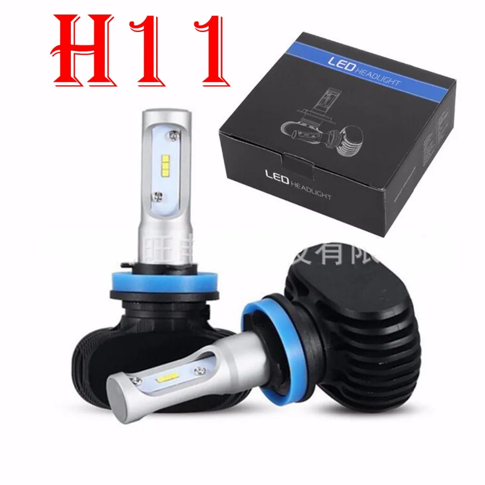 

1 Set H8 H9 H11 S1 CSP LED Headlight Slim Conversion Kit 50W 8000LM Fanless All-in-one Seoul Y19 Chips White 6000K Driving Bulbs