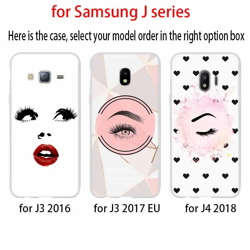 Чехол для макияжа ресниц и губ Samsung J8 J4 J6 Plus 2018 J5 J3 J7 2017 EU 2016 Prime силиконовый чехол