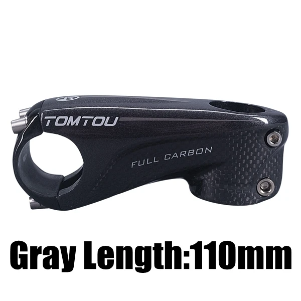 Black 110MM TOMTOU легкий полный 3k из углеродного волокна, шоссейный руль для горного велосипеда, 80/90/100/110 мм 150 г глянцевая белая/красная/черная-T73U42 - Цвет: Black 110MM