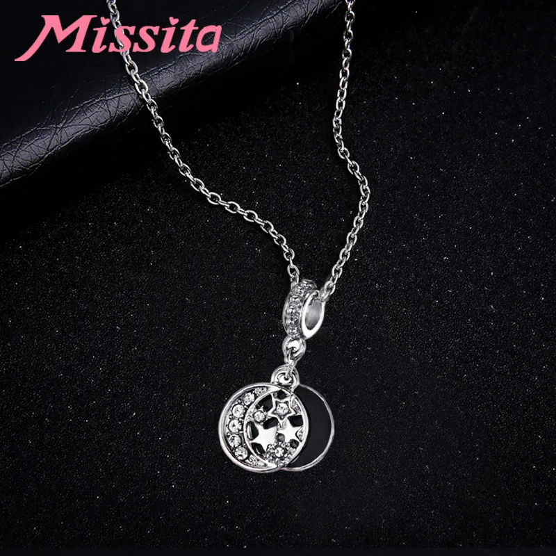 MISSITA Romantic Moon Star Pendant Necklaces for Women Wedding Anniversary Brand Fashion Jewelry Gift Hot Sale choker | Украшения и
