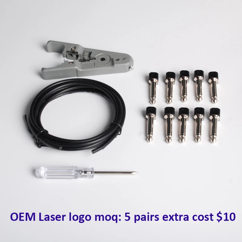 JOINAUDIO Solder-free Pedal Board Copper DIY Guitar Cable Kit with Solderless 6.35 Mono Plugs(cable length 3m) | Электроника