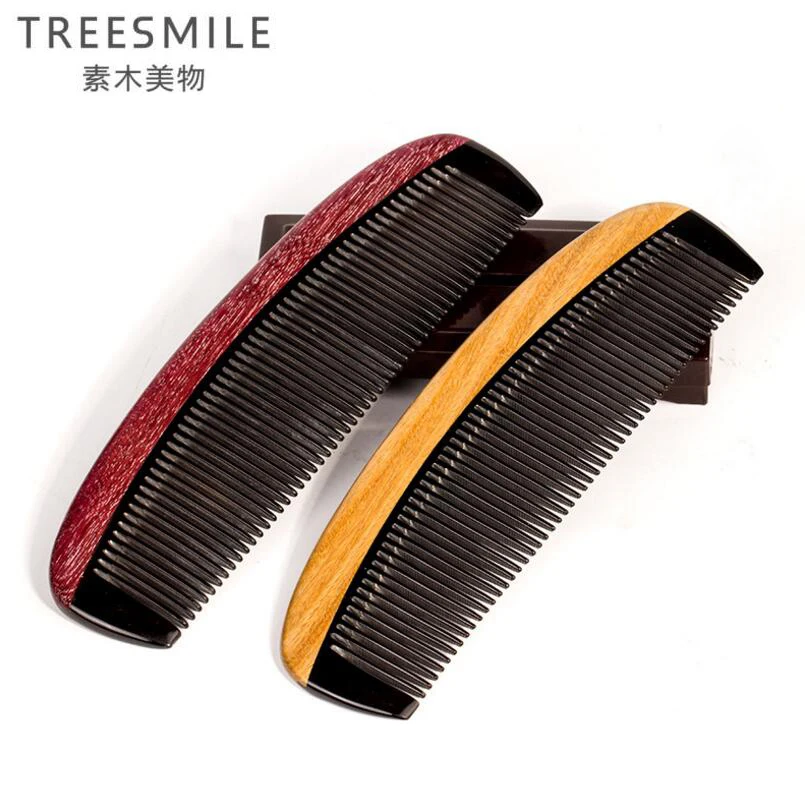 TREESMILE 1 шт. гребень из зеленого сандалового дерева Антистатическая щетка ручной