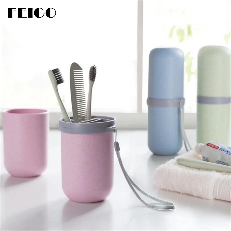 

FEIGO Portable Gargle Cup Creative Travel Wash Toiletries Storage Cup Toothbrush Holder Storage Home Bathroom Accessories F445