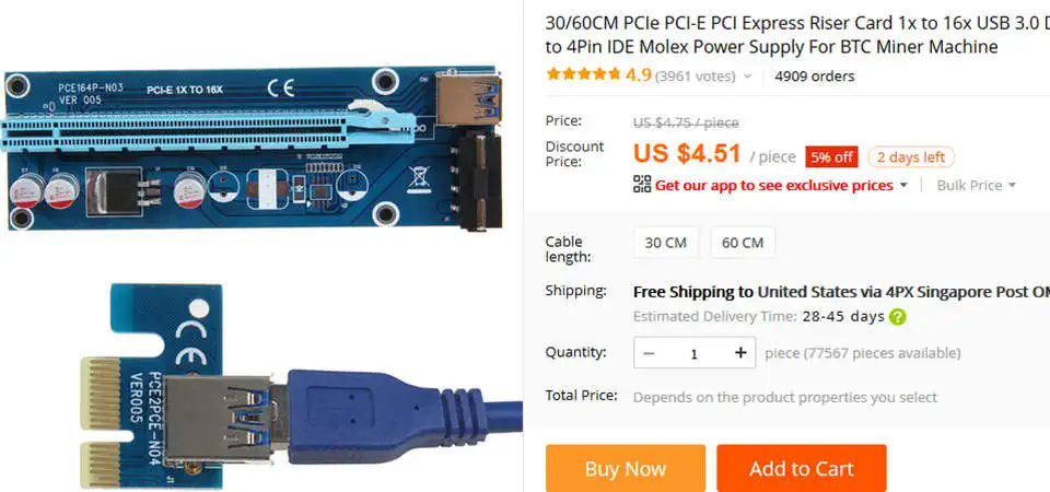 PCI-E Express X1 к двойной PCI Riser удлинить адаптер карты с 1 м USB3.0 кабель для WIN2000/XP/Vista/Win7/Win8/LINUX добавить карту