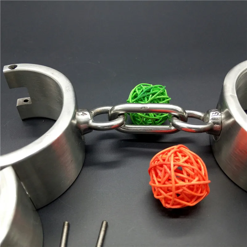 4cm high oval metal hand cuffs adult games bdsm bondage stainless steel handcuffs wrist restraints slave fetish sex toys | Красота и