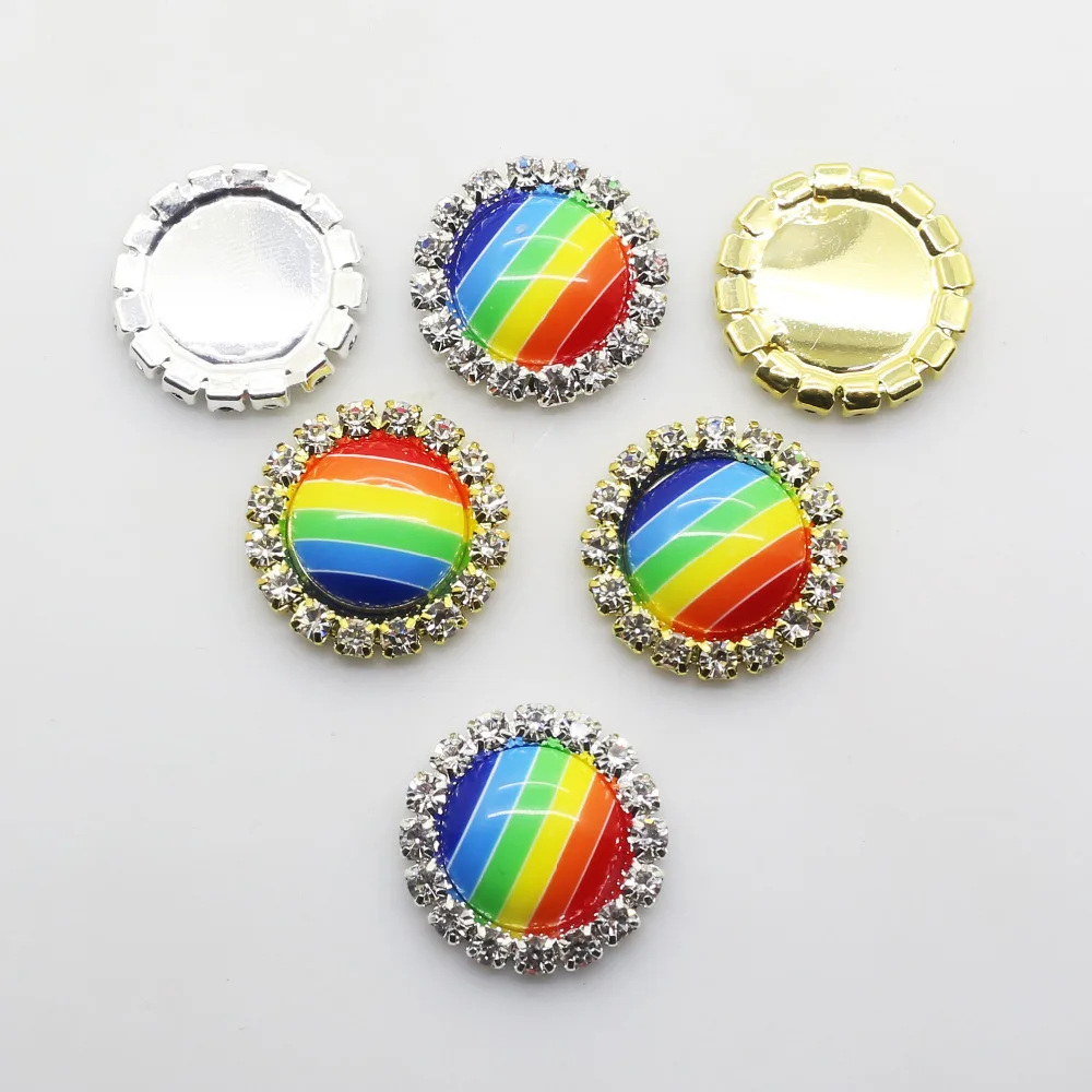 ZMASEY распродажа цена 10 шт./лот 21 мм Разноцветные полосатые пуговицы полимерные