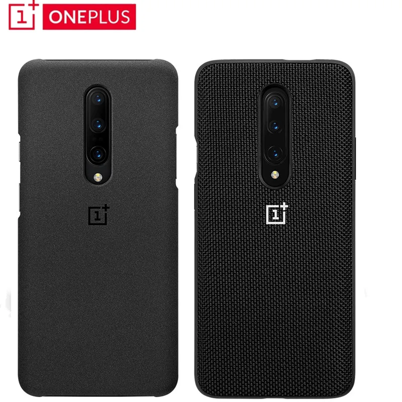 Oneplus 7 Pro Чехол Официальный сток песчаник бампер нейлон черный силиконовый красный защитный чехол