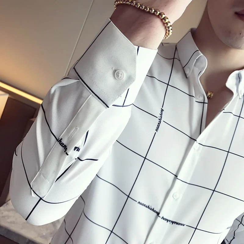 Мужская рубашка с длинным рукавом Весна и лето Новая повседневная тонкая дышащая