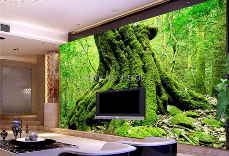 Пользовательские фото обои 3D Европейский зеленый лес деревья 3D Природа Пейзаж спальня гостиная диван фон 3D обои фрески