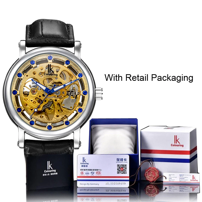 Оригинальные автоматические механические мужские часы IK в стиле стимпанк