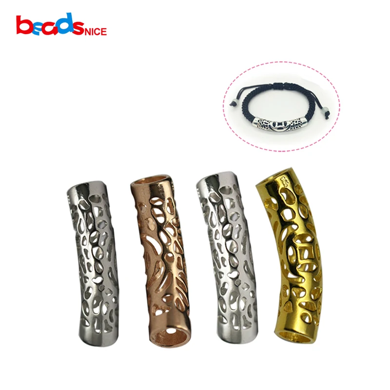

Beadsnice ID26427 Silver tube beads curved of new style silver 925 diy jewelry findings