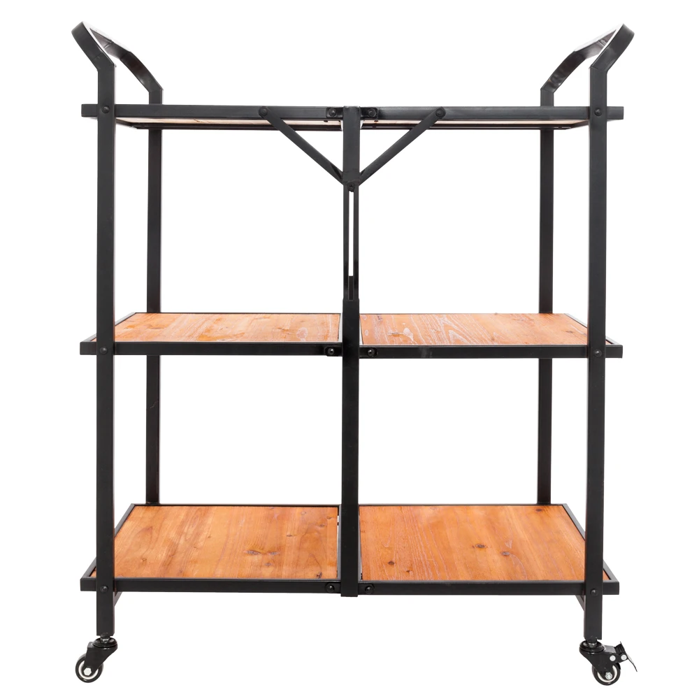 Железная и деревянная Складная Многофункциональная тележка с