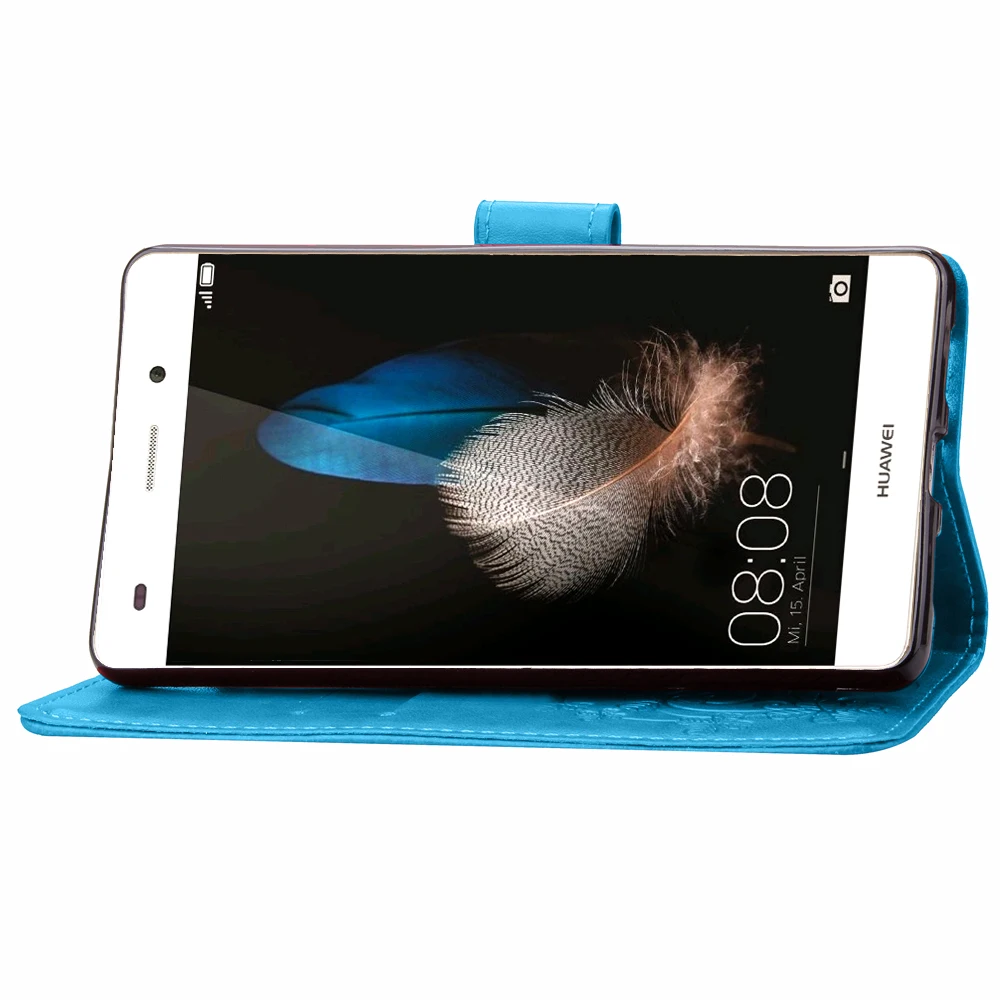 Кожаный чехол-футляр с цветочным узором для телефона для Huawei Ascend P8 Lite ALE-L21 защитный чехол с откидной крышкой-подставкой с держателем для карт