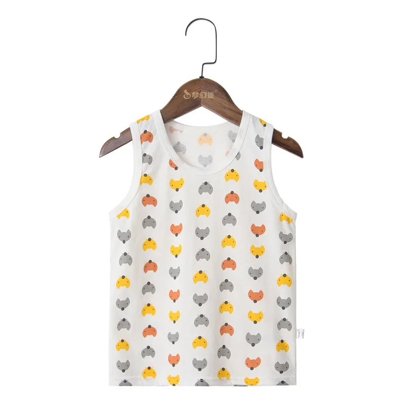 13-Y T Shirt for Boys Fruit Watermelon Cotton Baby Girl Boy Animals Duck Fox Sleeveless Tops Tee Summer Children's Clothes 0-6Y - Color: 13-Y