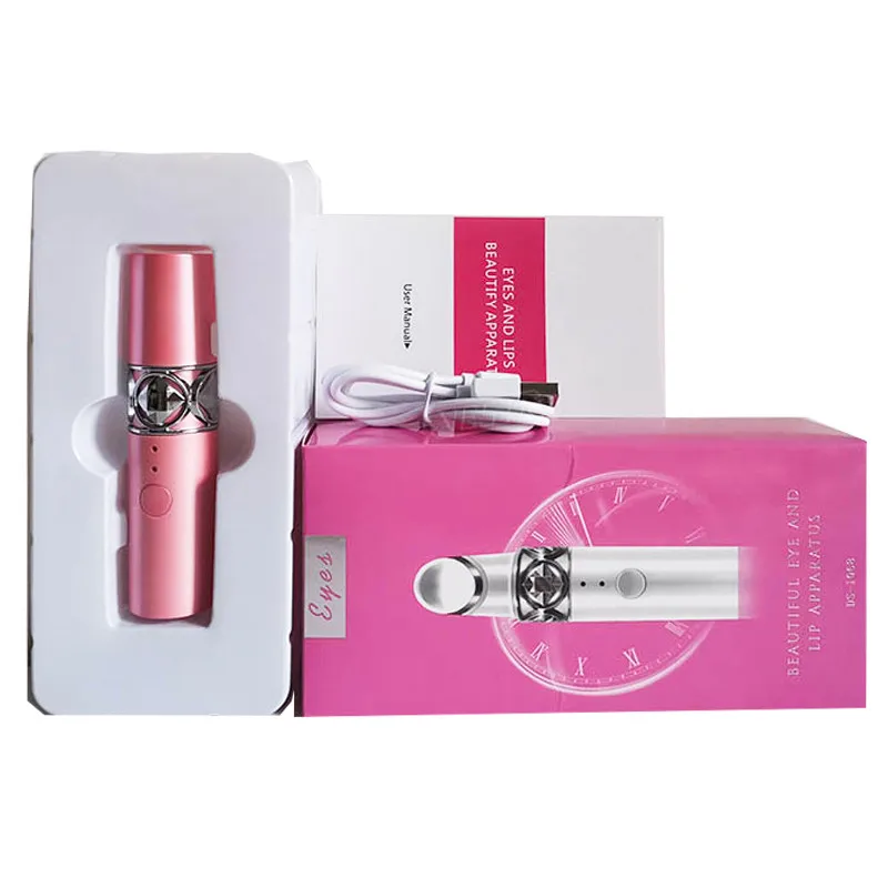 Pink with box Массажер для глаз Soin Visage лифтинг для лица против морщин темные круги удаление отечности ионитофорез микро Вибрация инструменты для ухода за кожей - Цвет: Pink with box