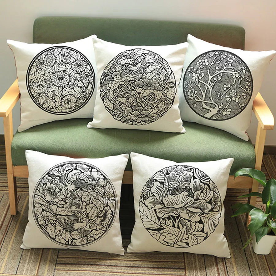 Черно-белая искусство фотосессия китайская винтажная Цветочная живопись стиль