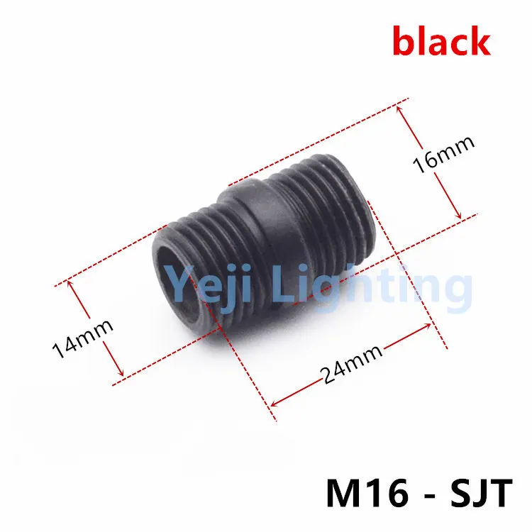 M16 - SJT - black M16, M19, M25, адаптер для лампы с зубчатой трубкой, настенный светильник, напольный светильник, трубчатый разъем, внешняя резьба, внутренняя резьба, адаптер для труб - Характеристики: M16 - SJT - black