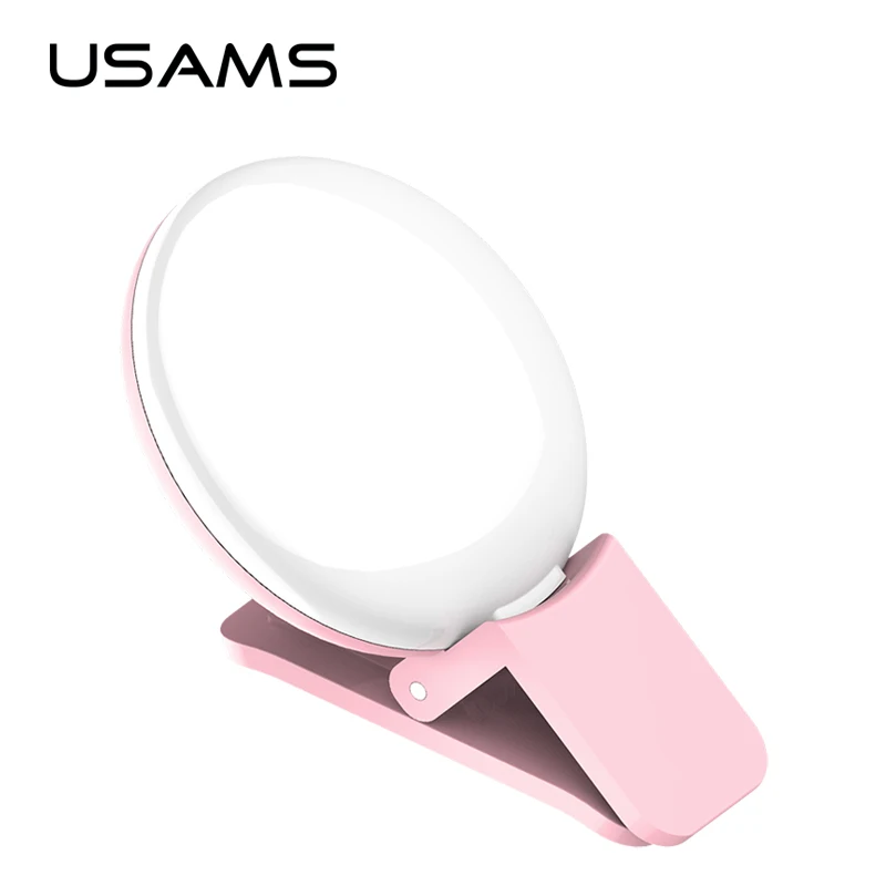 USAMS USB зарядки светодио дный светодиодный светильник селфи держатель для iPhone samsung